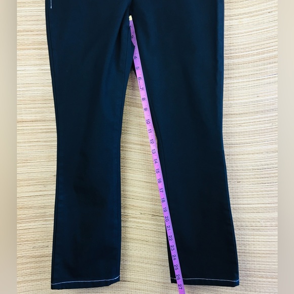 Theory Bimsa Approach Contrast Stitch Stretch Cotton Ankle Pant In Black… - Picture 11 of 11